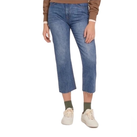 Frank and Oak Karen Kick Flare Organic Cotton Cropped Jeans 25 - Picture 1 of 12